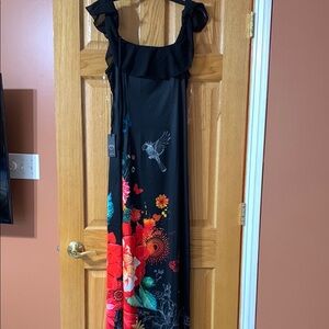Floral Black Maxi Dress
